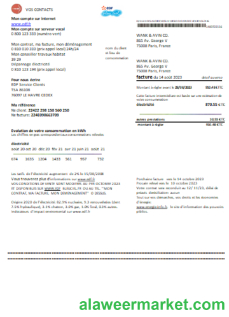 EDF France proof of address utility business bill,  SCR